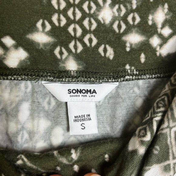 Sonoma Green Tie-Dye Boho Maxi Skirt S Soft Stretch Waist Earthy Vibes - Picture 7 of 12